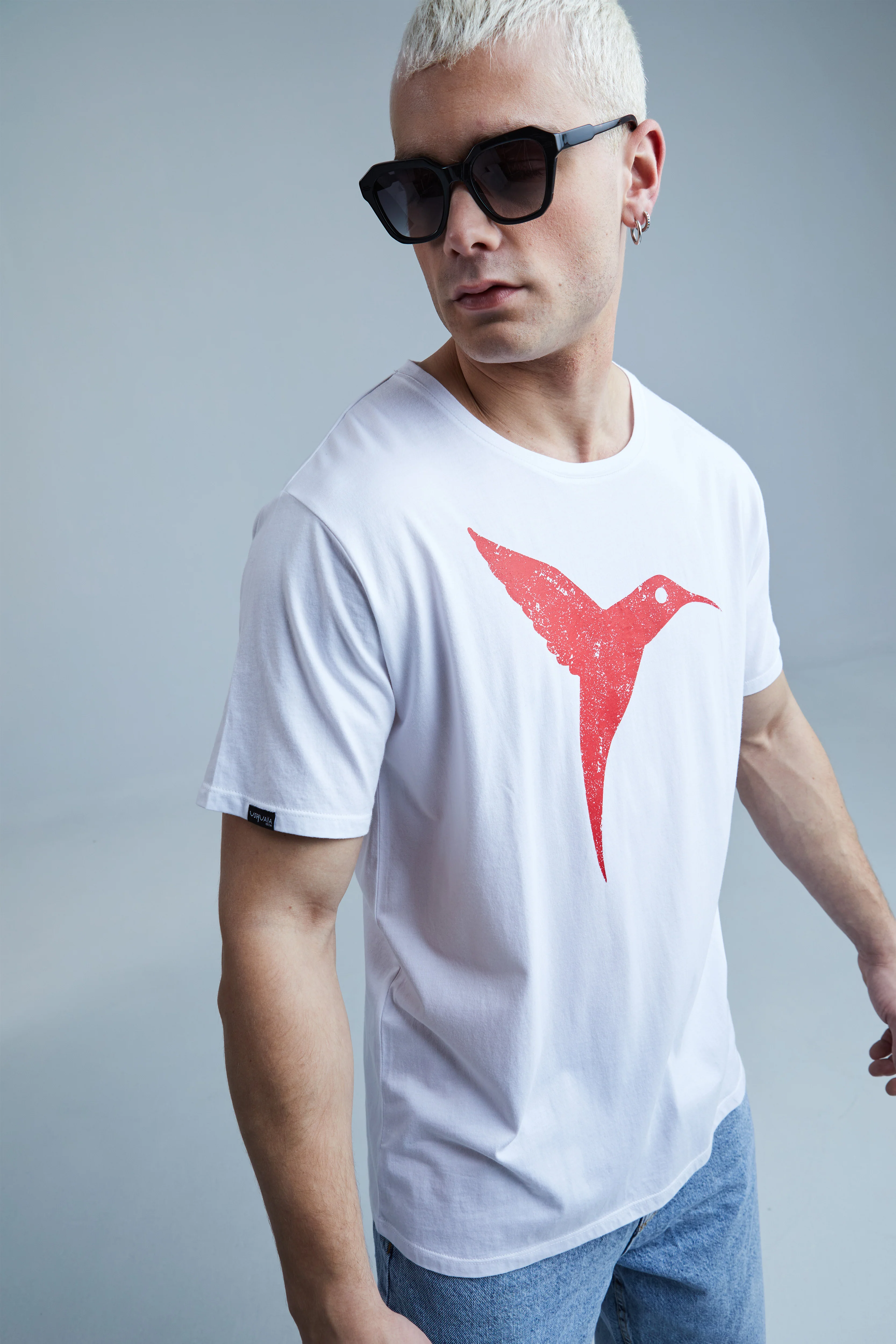 Ushuaïa Logo Tee – SS23 – White (Cracked) - Image 4