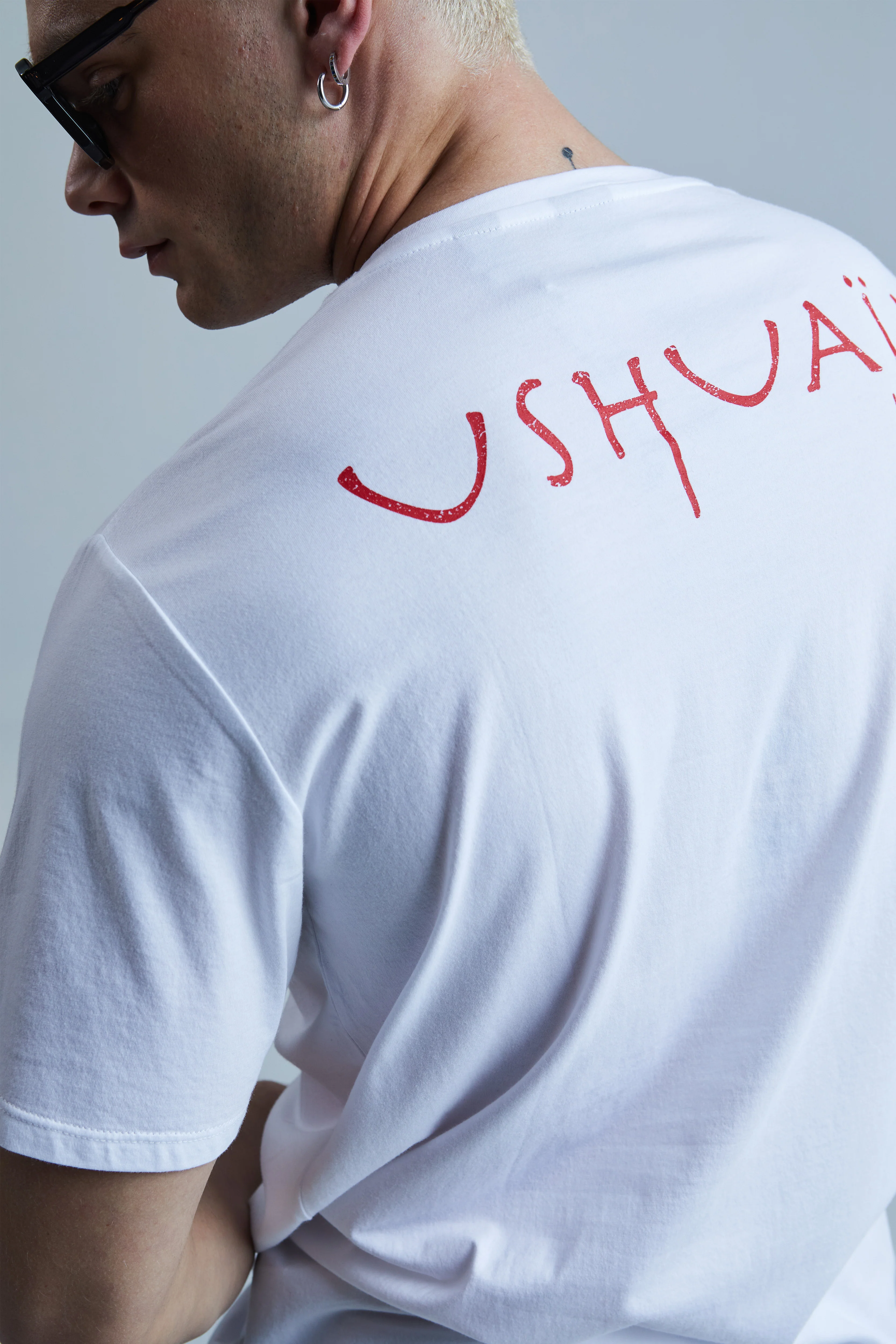 Ushuaïa Logo Tee – SS23 – White (Cracked) - Image 5